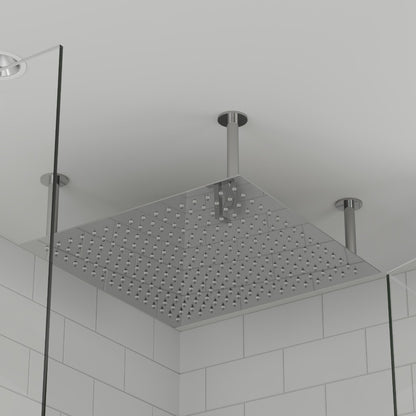 Square Ultra Thin Rain Shower Head Stainless Steel by Alfi