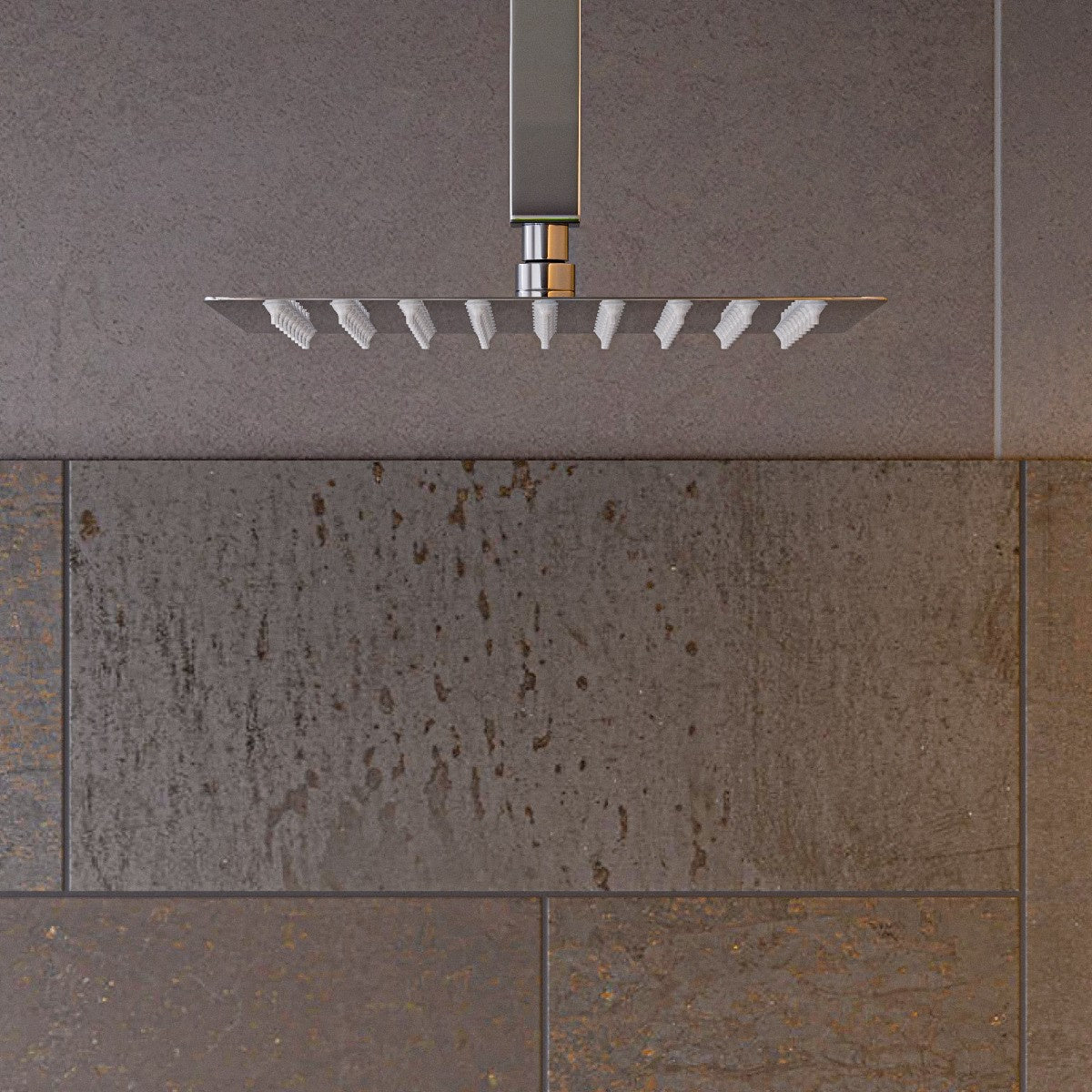 Thin Square Rainfall Shower Head In Solid Stainless Steel by Alfi