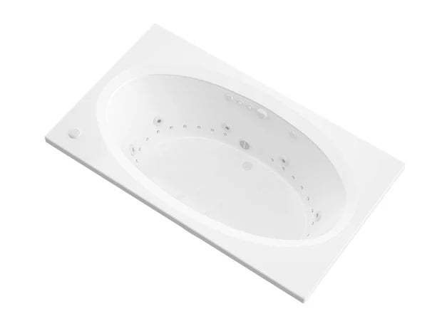 Vogue 71 in. x 42 in. Rectangular Whirlpool and Air Bathtub with Center drain and VS Jets and Aroma in Glossy White
