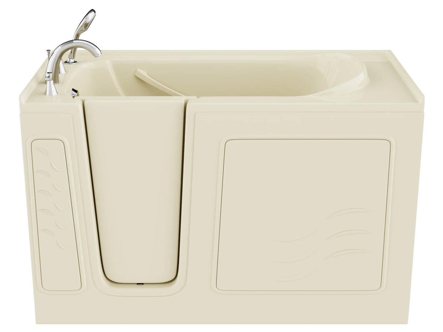 Coupe Series 30 in. x 60 in. Right Drain Quick Fill Walk-In Soaking Tub in Biscuit