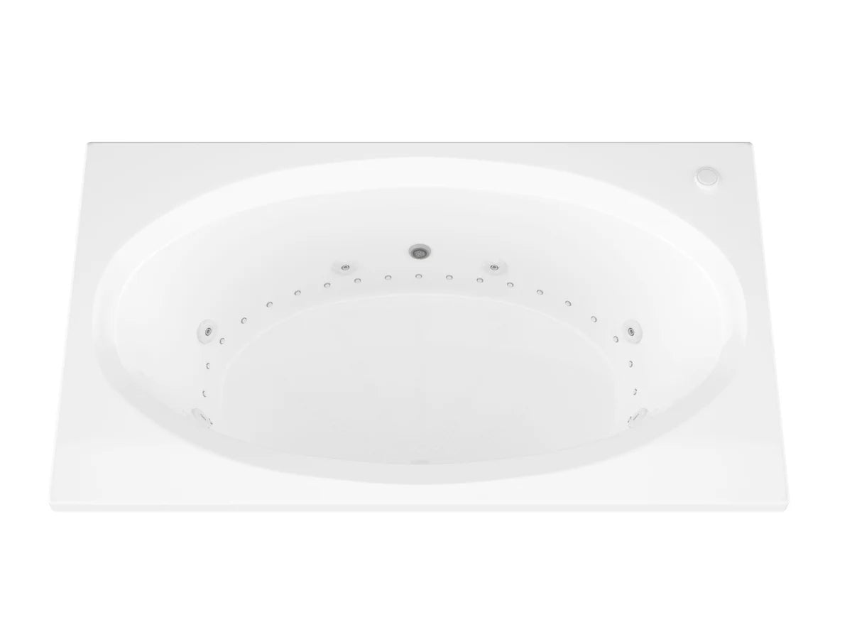 Vogue  41.625 x 70.75in. Air and Whirlpool Jetted Bathtub in White with Reversible Drain