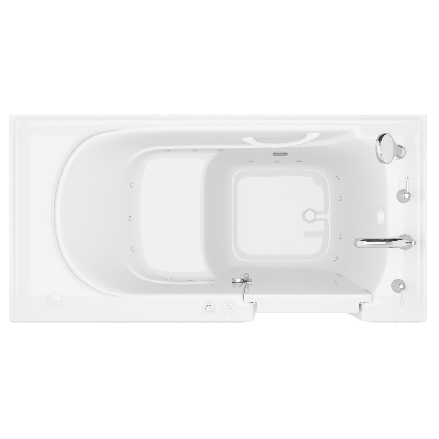 MediTub Collection 30x59 right-side drain air-jet bathtub, white, aroma and chroma therapy.