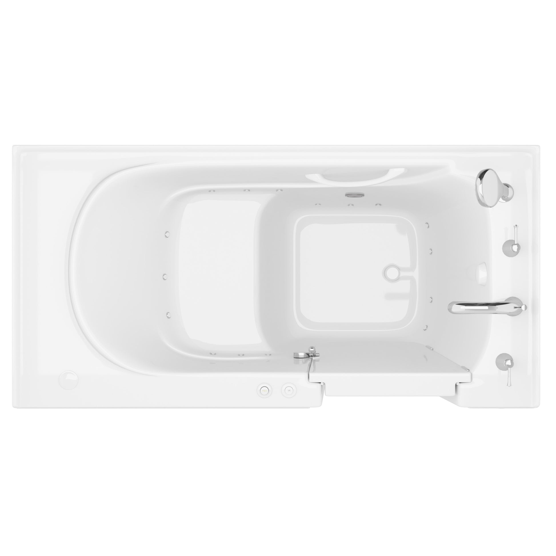 MediTub Collection 30x59 right-side drain air-jet bathtub, white, aroma and chroma therapy.