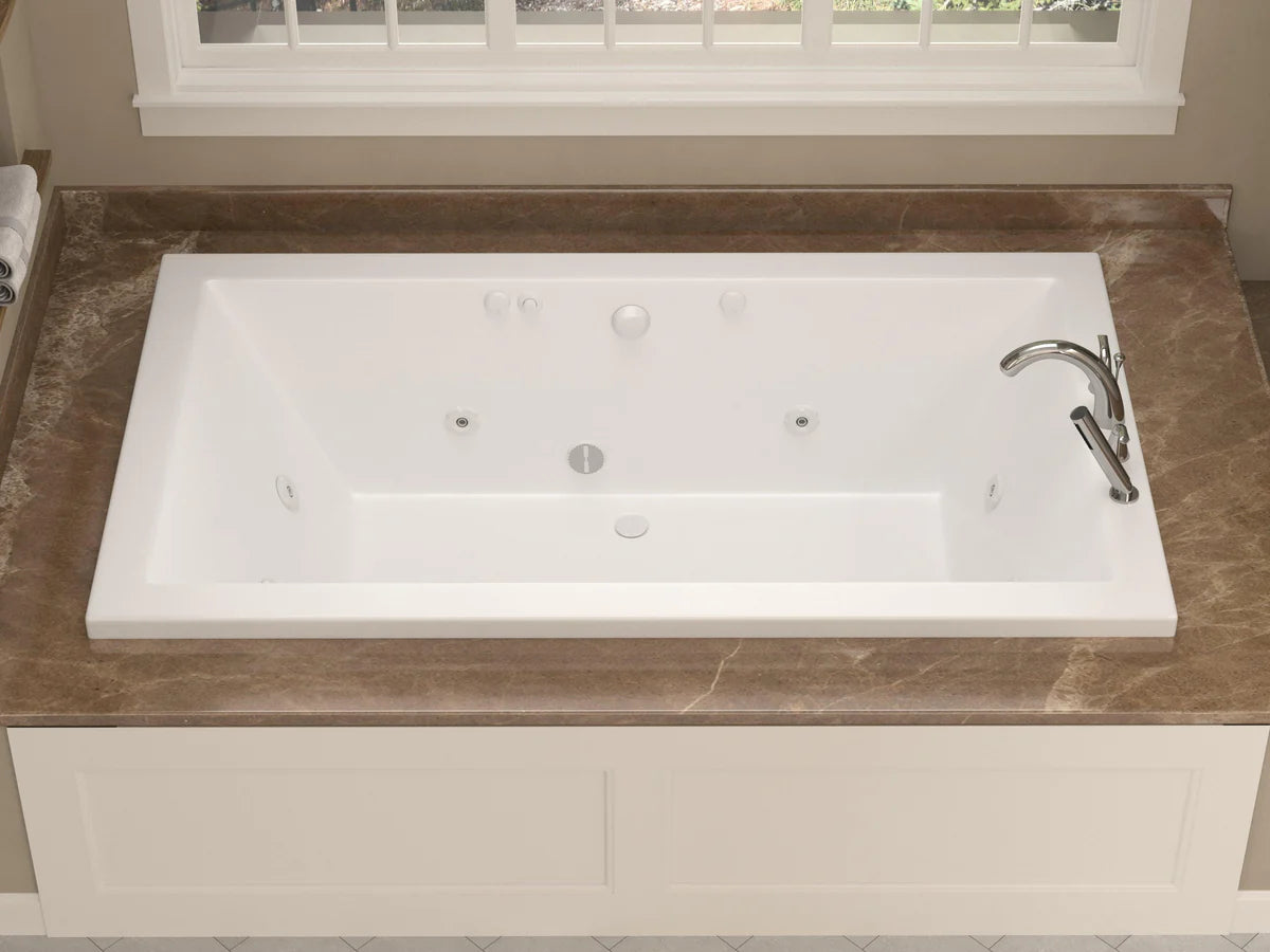 Venetian 42 x 72 Rectangular Whirlpool Jetted Bathtub with Reversible Drain