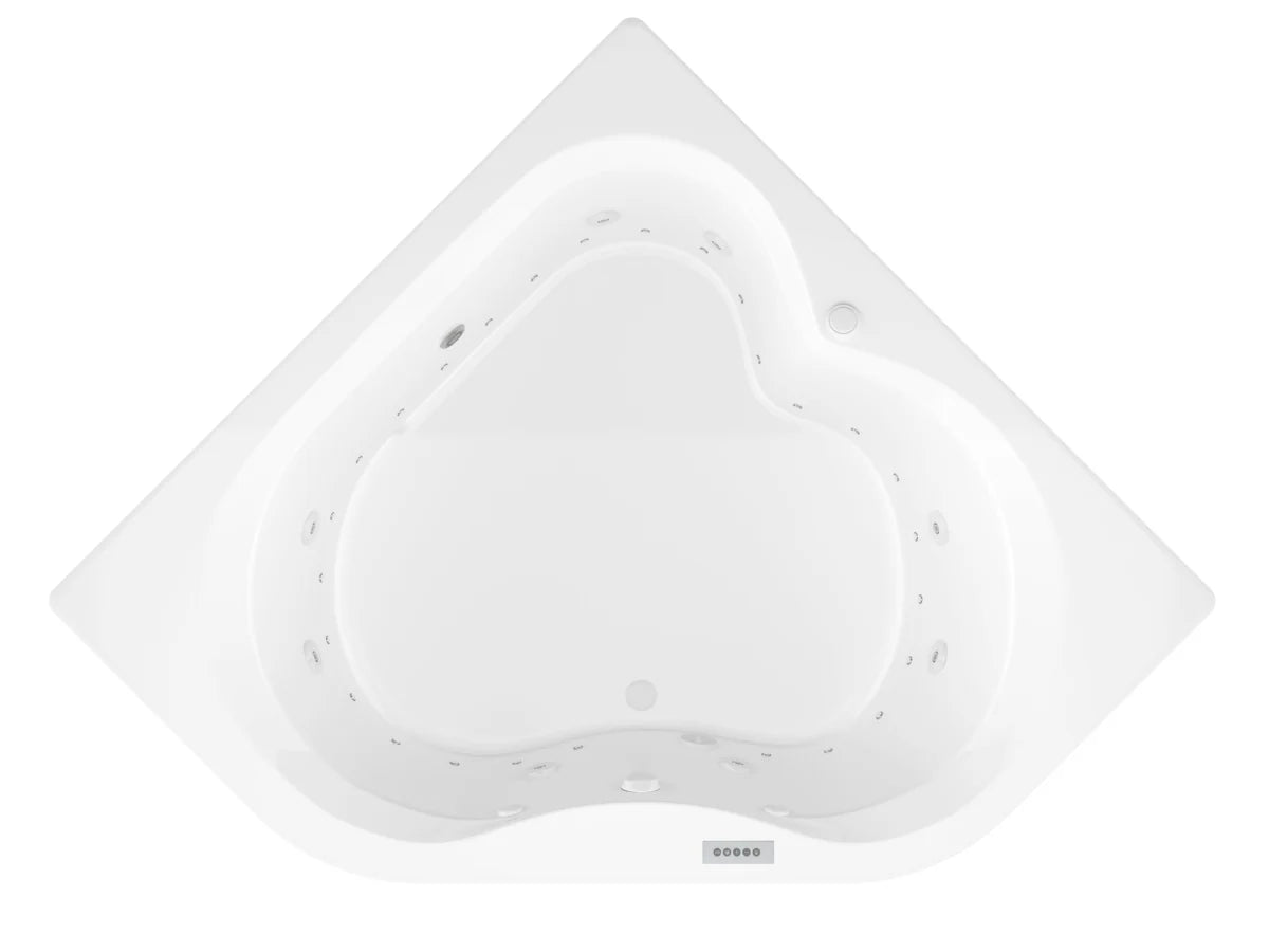 Cascade 60 in. x 60 in. Corner Air and Whirlpool Jetted Bathtub with Right Drain in White
