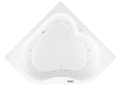 Cascade 60 in. x 60 in. Corner Air and Whirlpool Jetted Bathtub with Right Drain in White