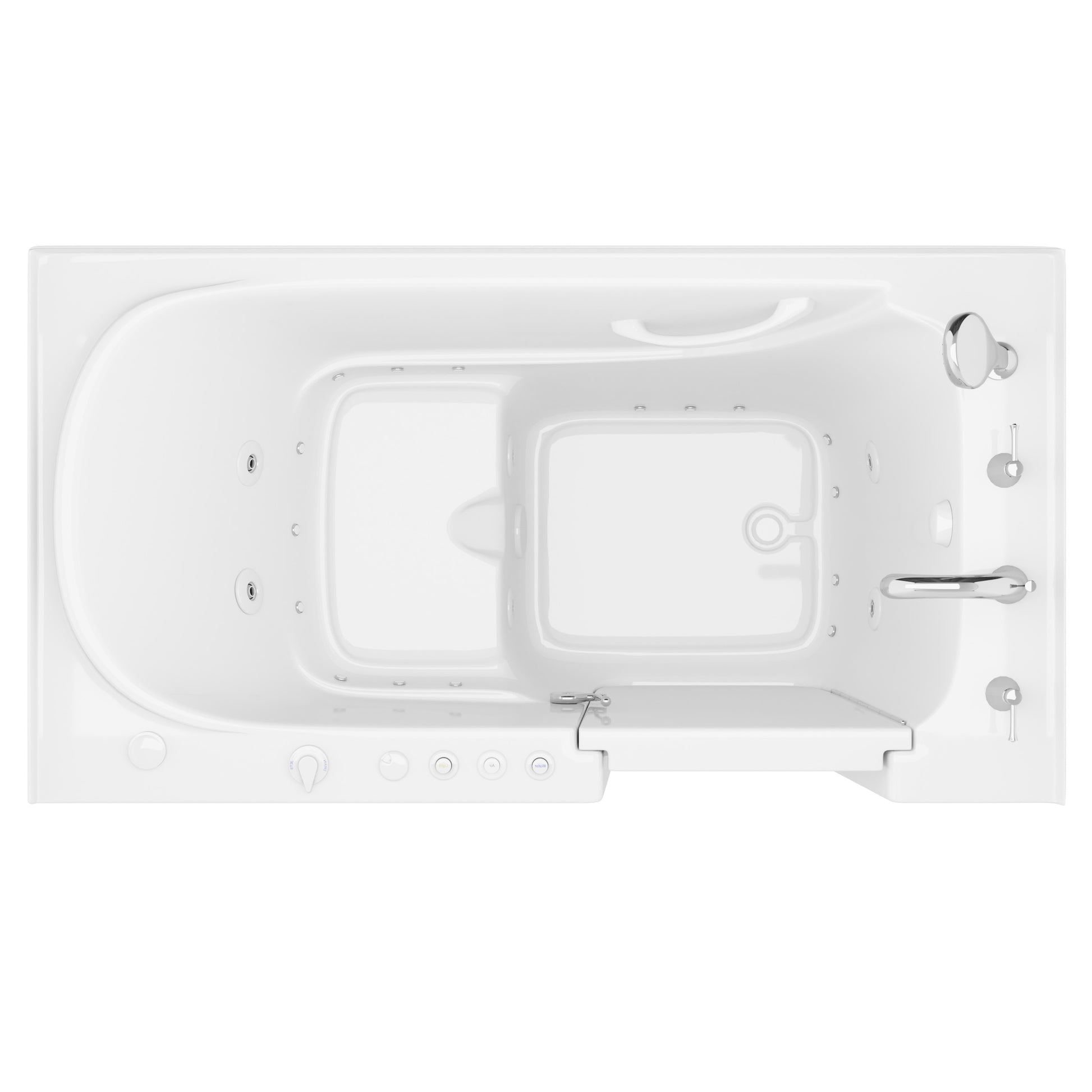 MediTub Meditub Collection 32 x 60 white right-side drain jetted bathtub with powered fast drain