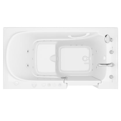 MediTub Meditub Collection 32 x 60 white right-side drain jetted bathtub with powered fast drain