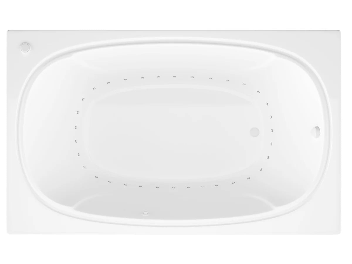 Charleston 48 in. x 72 in. Rectangular Air Bathtub with Right Side Drain and Aromatherapy in Glossy Smooth White