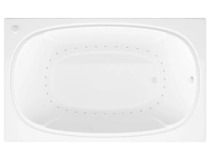 Charleston 48 in. x 72 in. Rectangular Air Bathtub with Right Side Drain and Aromatherapy in Glossy Smooth White