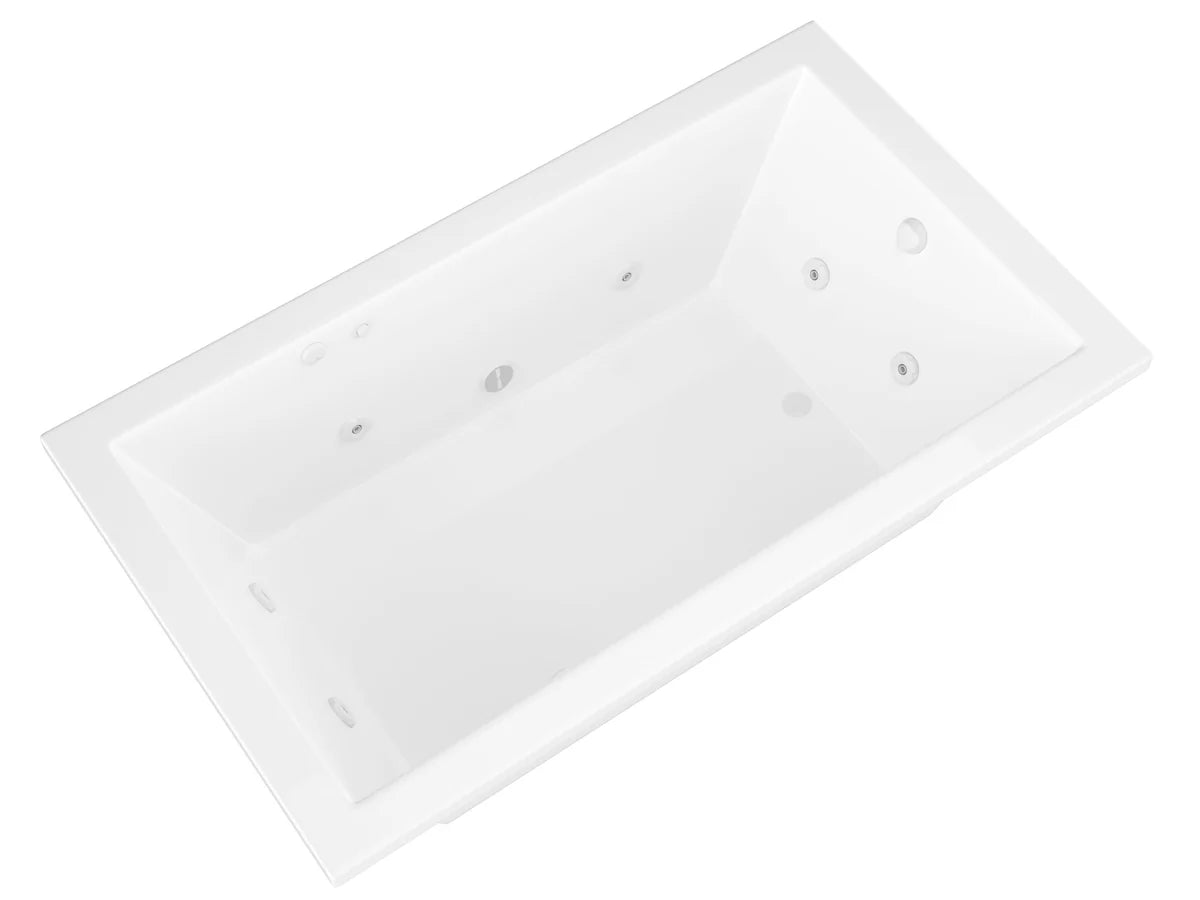 Sapphire Series 60 in. x 42 in. Rectangular Whirlpool Bathtub with Left Side Drain and V-Style Back Jets in Glossy White