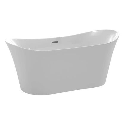 Anzzi Eft Series freestanding bathtub, white acrylic fiberglass reinforced