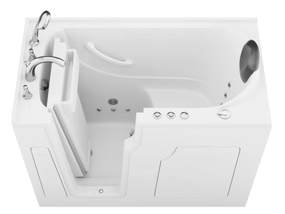 Coupe Premier 53 - 60 in x 28 in. Left Drain Whirlpool Jetted Walk-in Tub in White