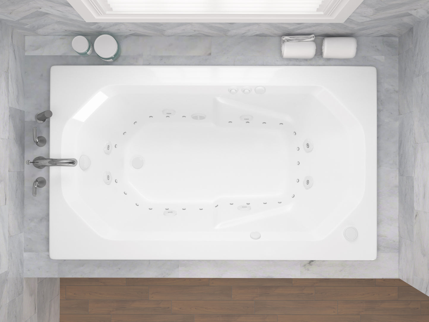 Onyx 60 in. x 36 in. Rectangular Whirlpool and Air Bathtub with Right Drain and VS Jets and Aromatherapy in Glossy White