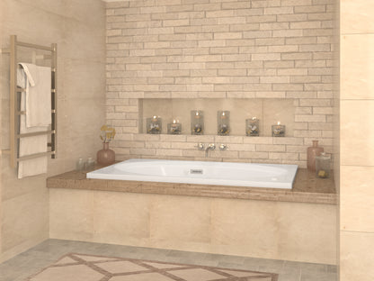 Vogue  42.625 x 83.75in. Air and Whirlpool Jetted Bathtub in White with Reversible Drain