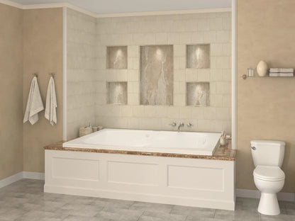 Caresse 72 in. x 54 in. Rectangular Air and Whirlpool Jetted Bathtub with Right Drain in White
