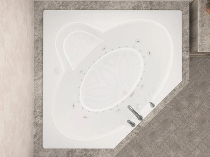 Sublime 60 in. x 60 in. Corner Air & Whirlpool Jetted Bathtub with Left Drain in White