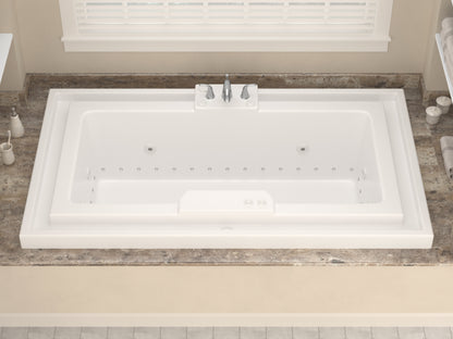 Infinity 46 x 78 Rectangular Whirlpool and Air Bathtub with Center drain and VS Jets and Aroma in Glossy White