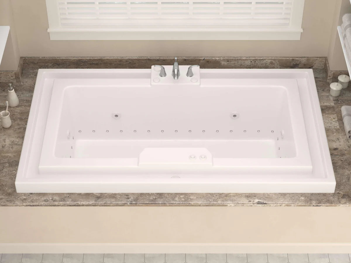 Opal 78 in. x 46 in. Rectangular Whirlpool and Air Bathtub with Center drain and VS Jets and Aroma in Glossy White