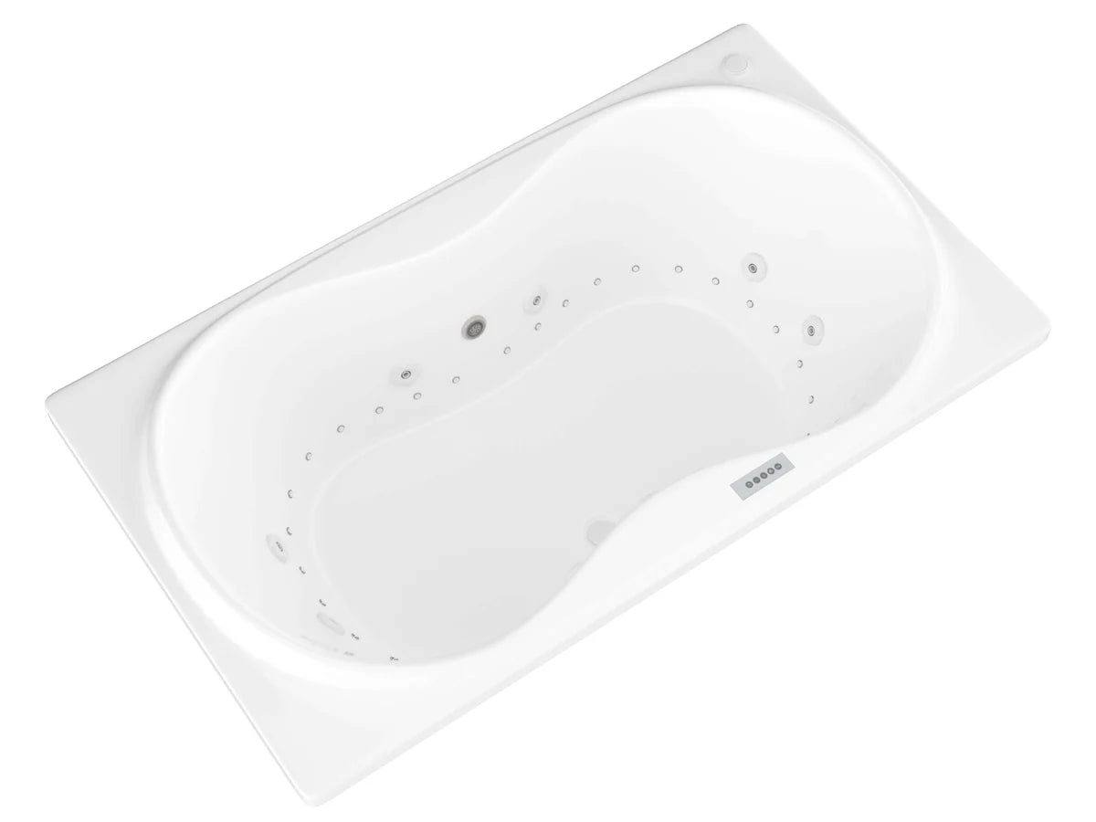 Whisper  42 in. x 71.75in. Air and Whirlpool Jetted Bathtub in White with Reversible Drain