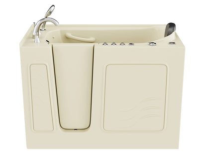 Coupe Series 26 in. x 53 in. Left Drain Quick Fill Walk-In Soaking Tub in Biscuit