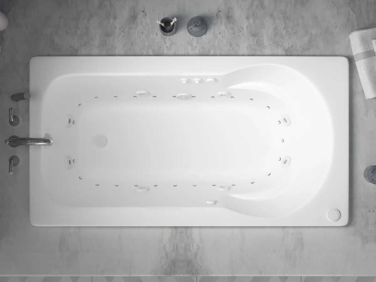 Zircon 60 in. x 32 in. Rectangular Whirlpool and Air Bathtub with Left Drain and VS Jets and Aroma in Glossy White