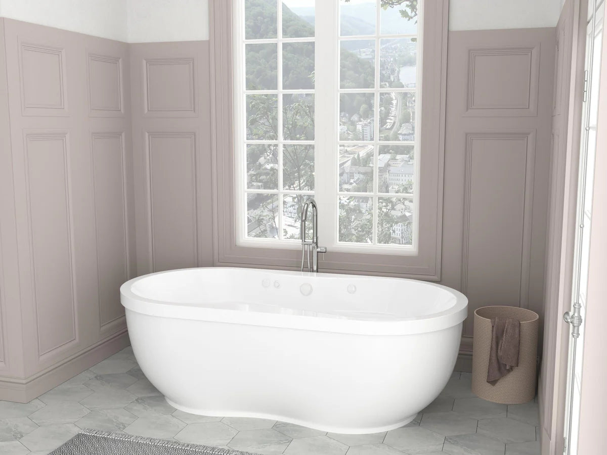 Atlantis Whirlpools Embrace 34 x 71 Oval Freestanding Whirlpool Jetted Bathtub