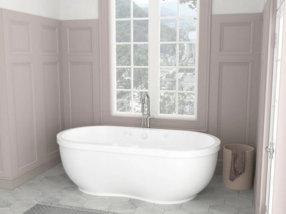 Atlantis Whirlpools Embrace 34 x 71 Oval Freestanding Whirlpool Jetted Bathtub