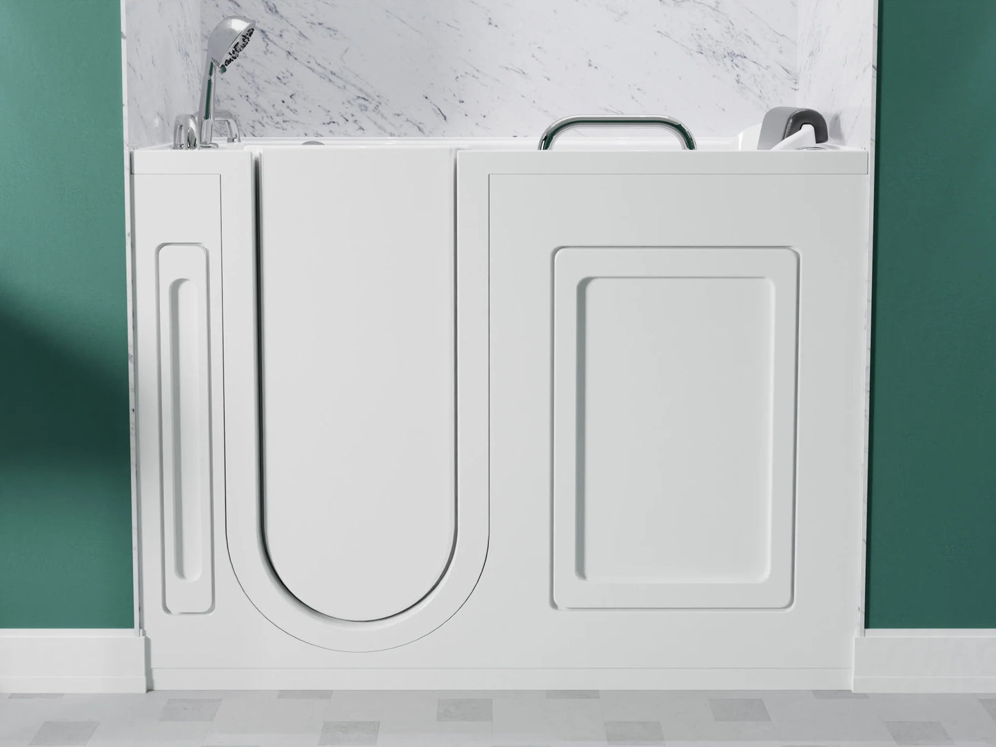 27 in. x 53 in. Left Drain Walk-In Whirlpool and Air Tub with Total Spa Suite in White