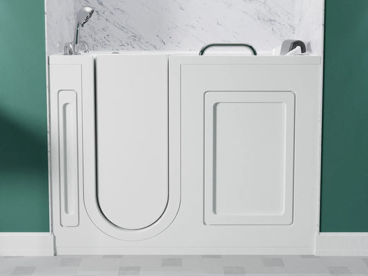 27 in. x 53 in. Right Drain Walk-In Whirlpool and Air Tub with Total Spa Suite in White