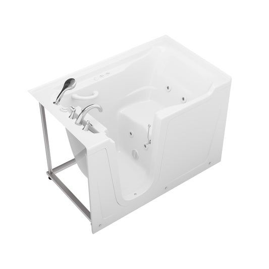 MediTub white whirlpool jetted bathtub 36 x 60 with left drain and powered fast drain