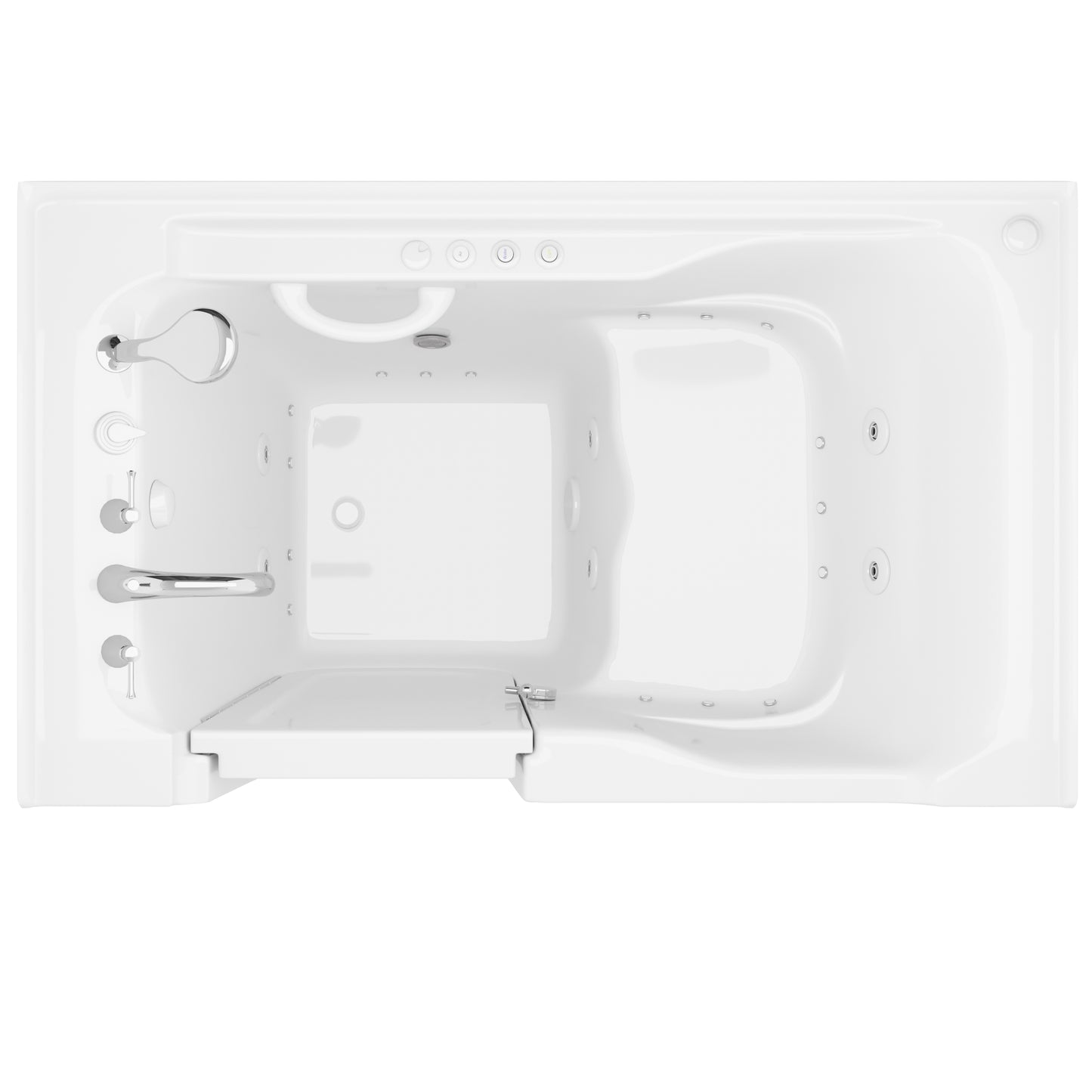 MediTub Collection 36 x 60 left-side drain combination jetted bathtub in white with powered fast drain