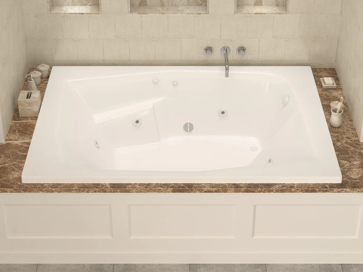 Caresse 72 in. x 54 in. Rectangular Whirlpool and Air Bathtub with Left Drain and VS Jets and Aroma in Glossy White