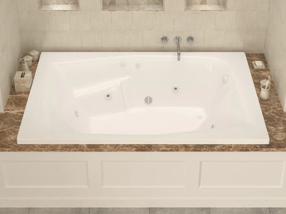 Caresse 72 in. x 54 in. Rectangular Whirlpool and Air Bathtub with Left Drain and VS Jets and Aroma in Glossy White