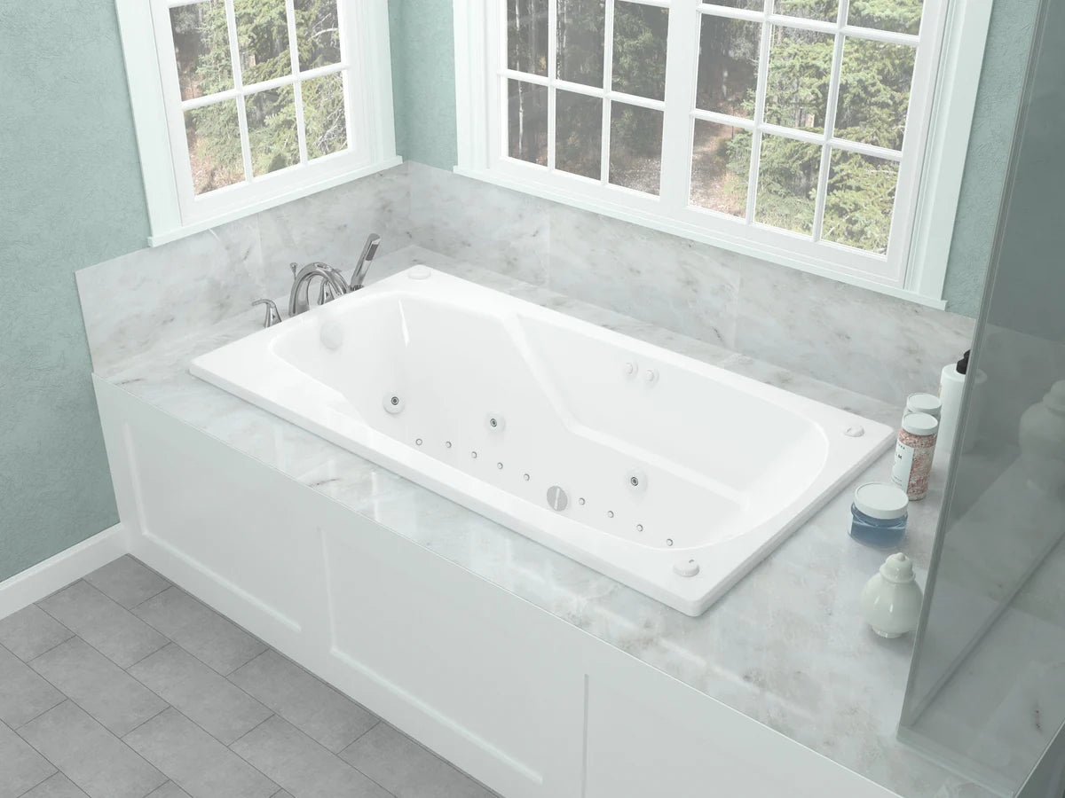 Eros 32 x 60 Rectangular Air & Whirlpool Jetted Bathtub with Reversible Drain