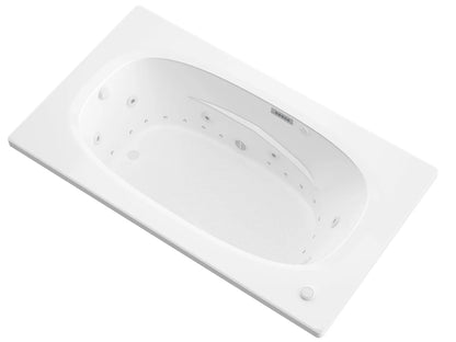 Polaris  35.75 x 65.675in. Air and Whirlpool Jetted Bathtub in White with Reversible Drain