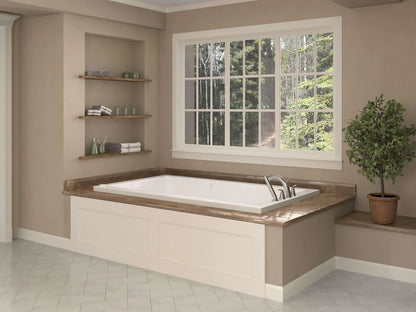 Sapphire Series 60 in. x 30 in. Rectangular Air Bathtub with Right Side Drain and Aromatherapy in Glossy Smooth White