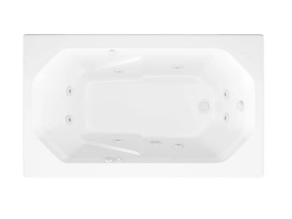 Onyx Series 60 in. x 36 in. Rectangular Whirlpool Bathtub with Left Side Drain and V-Style Back Jets in Glossy White