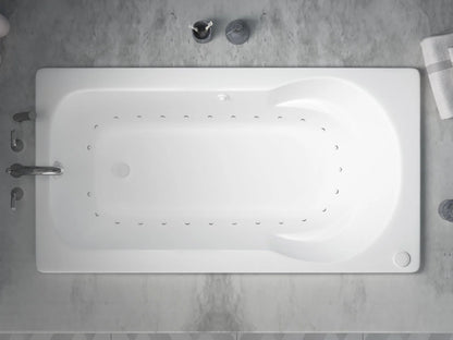 Zepher 32 x 60 Rectangular Air Jetted Bathtub with Reversible Drain