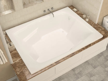 Amethyst Series 72 in. x 54 in. Rectangular Air Bathtub with Right Side Drain and Aromatherapy in Glossy Smooth White