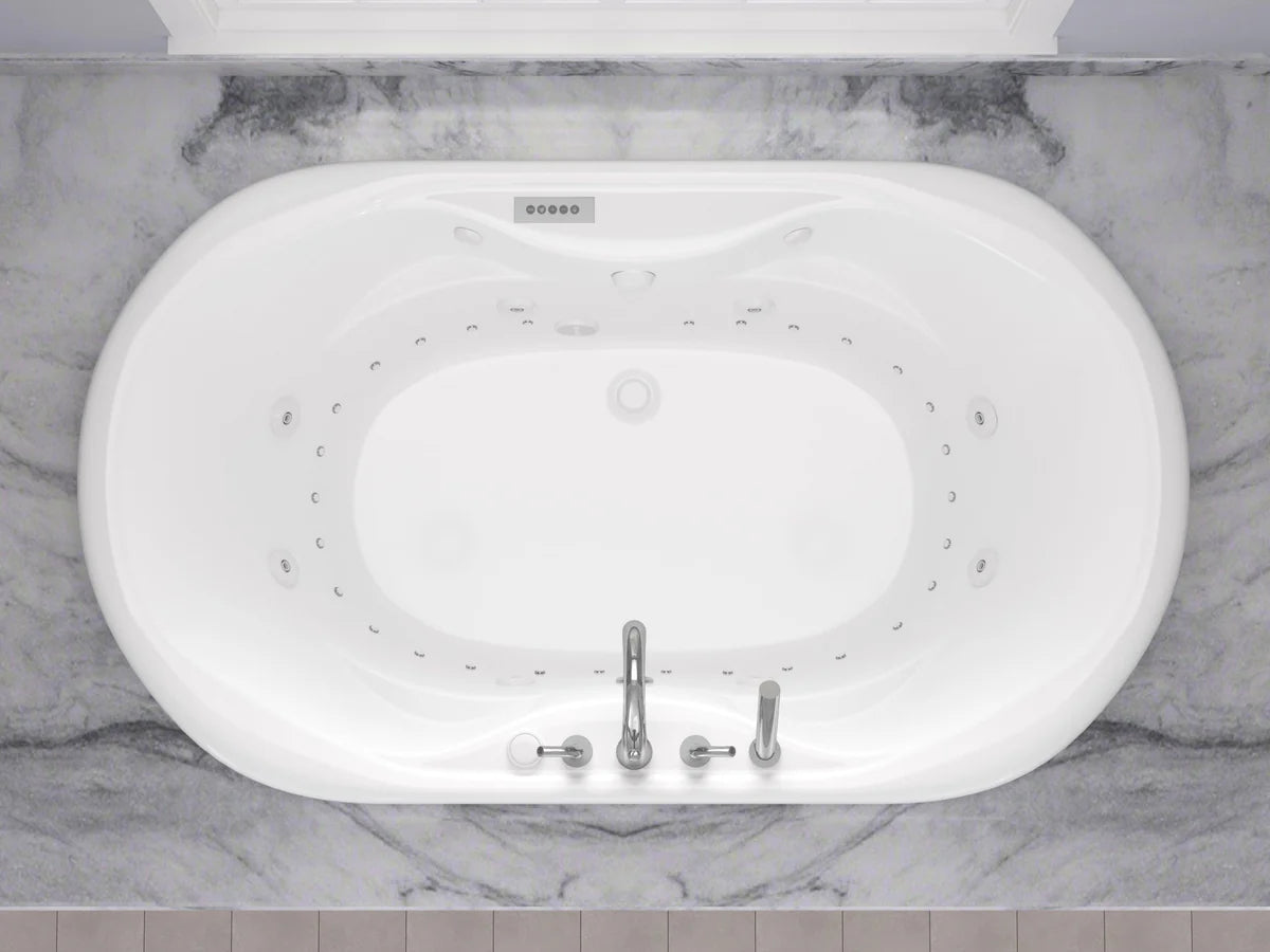 Indulgence 41 x 71 Oval Air and Whirlpool Jetted Bathtub with Left Drain  in White
