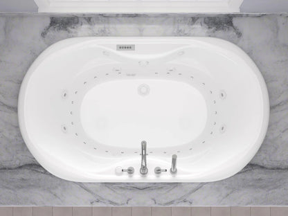 Indulgence 41 x 71 Oval Air and Whirlpool Jetted Bathtub with Left Drain  in White