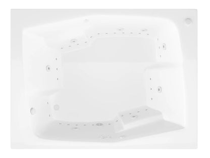 Caresse 72 in. x 54 in. Rectangular Whirlpool and Air Bathtub with Left Drain and VS Jets and Aroma in Glossy White