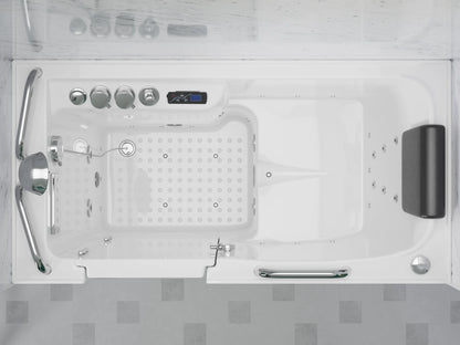 27 in. x 53 in. Left Drain Walk-In Whirlpool and Air Tub with Total Spa Suite in White