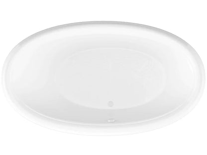 Petite 44 x 78 Oval Soaking Bathtub with Center Drain in White