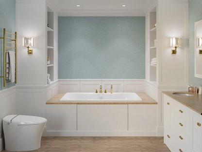 Alya 5 ft. Acrylic Center Drain Rectangular Bathtub in White