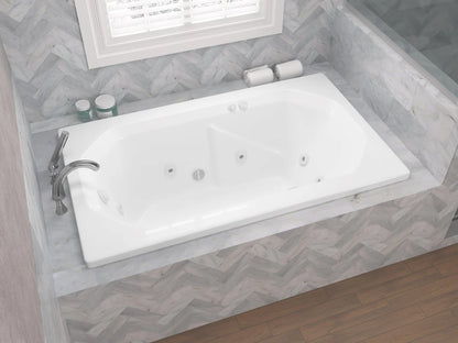 Onyx Series 60 in. x 36 in. Rectangular Whirlpool Bathtub with Left Side Drain and V-Style Back Jets in Glossy White