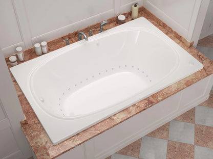 Charleston 48 in. x 72 in. Rectangular Air Bathtub with Right Side Drain and Aromatherapy in Glossy Smooth White