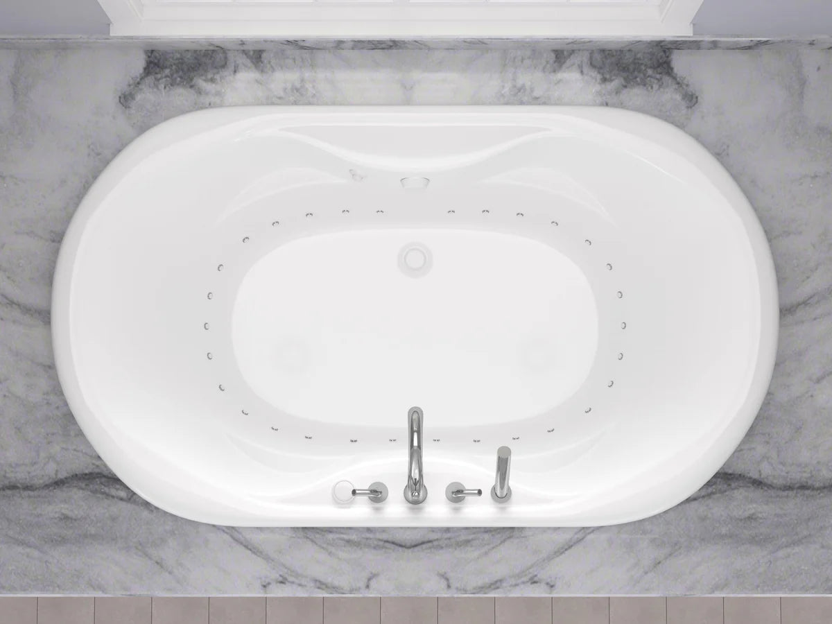 Indulgence 41 x 71 Oval Air Jetted Bathtub with Right Drain in White