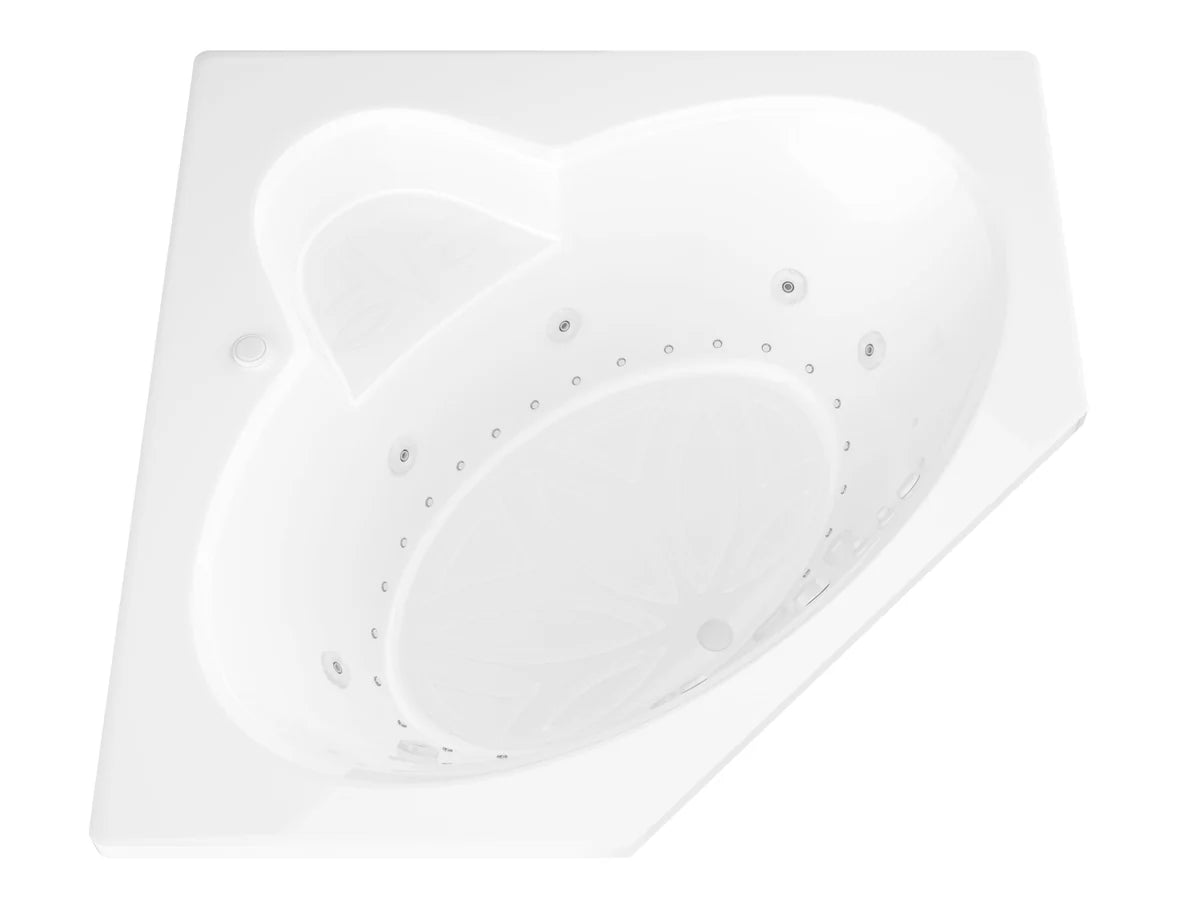 Sublime 60 in. x 60 in. Corner Air & Whirlpool Jetted Bathtub with Left Drain in White